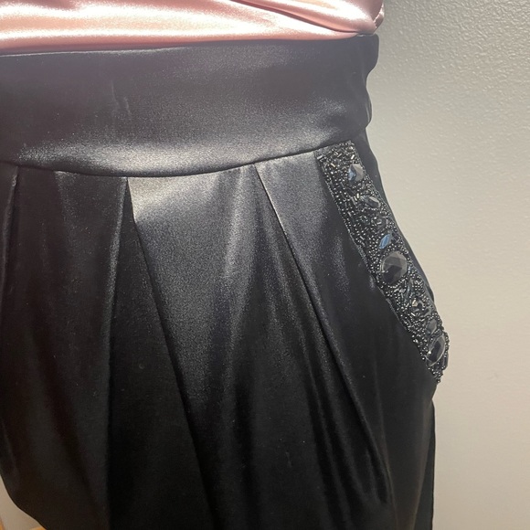 Pink and black strapless formal dress - Picture 7 of 8